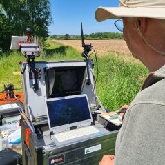 Drone operated above the food forest. Photo: Sander Mucher